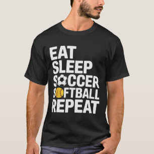 Eat Sleep Soccer Softll Repeat Coach Moms Lovers  T-Shirt