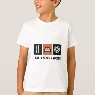 Eat Sleep Soccer – Vintage Retro Football Lover  T-Shirt
