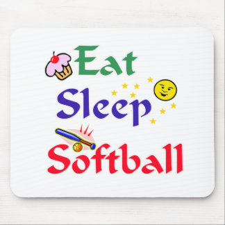 Eat Sleep Softball Mouse Pad