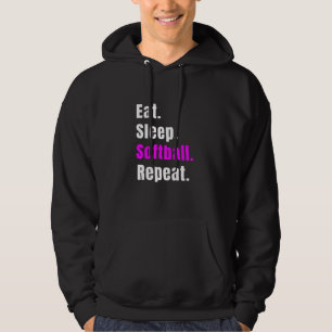 Eat Sleep Softball Repeat For Players & Fans Hoodie