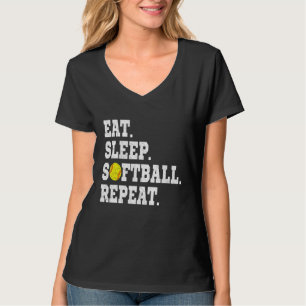 Eat Sleep Softball Repeat For Softball Vintage T-Shirt