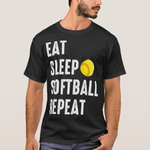 Eat Sleep Softball Repeat funny American USA Sport T-Shirt