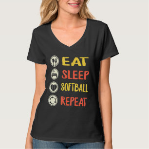 Eat Sleep Softball Repeat Softball Coach Mum Sport T-Shirt