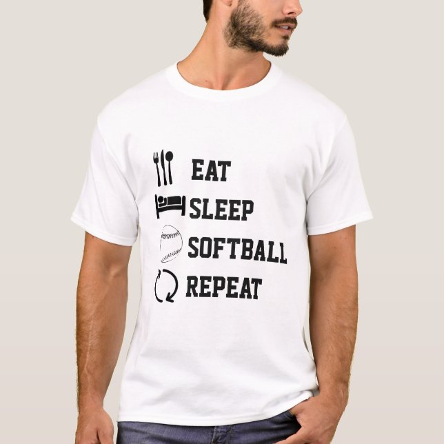 Eat Sleep Softball Repeat Sport T-Shirt (Front)