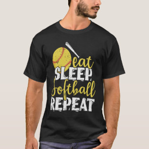 Eat Sleep Softball Repeat Sports Team T-Shirt