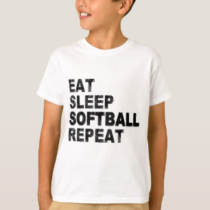 Eat Sleep Softball Repeat T-Shirt