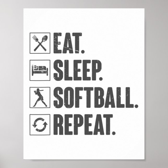 Eat Sleep Softll Repeat - Softll Gift For Girl Fun Poster (Front)