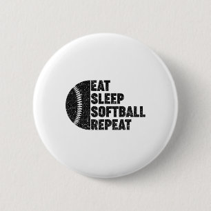 Eat Sleep Softll Repeat Teens Girls Boys Kids Men 6 Cm Round Badge