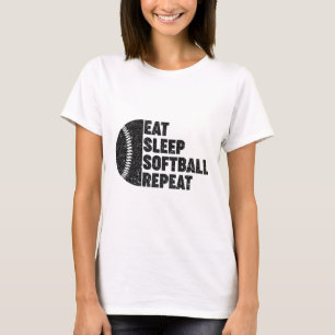 Eat Sleep Softll Repeat Teens Girls Boys Kids Men  T-Shirt
