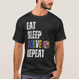 Eat sleep solve repeat Math Speed Cubing Puzzle lo T-Shirt