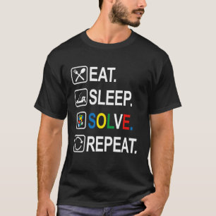 Eat Sleep Solve Repeat  Speedcubing Puzzle Soving T-Shirt