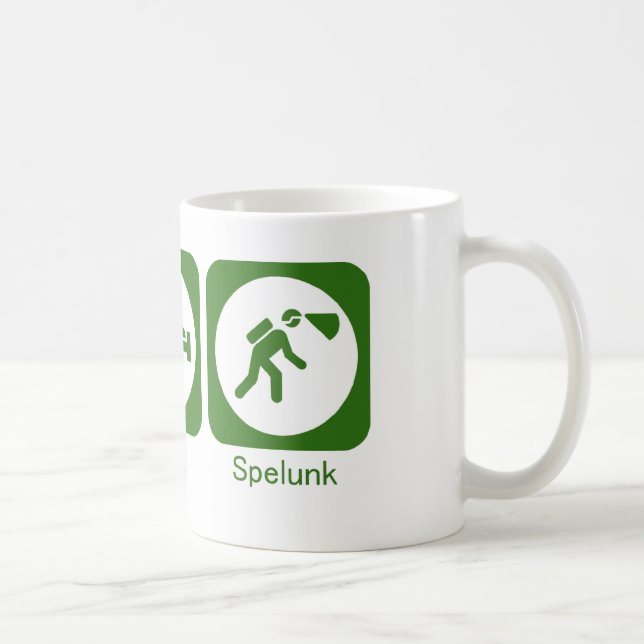 Eat sleep spelunk GREEN Coffee Mug (Right)