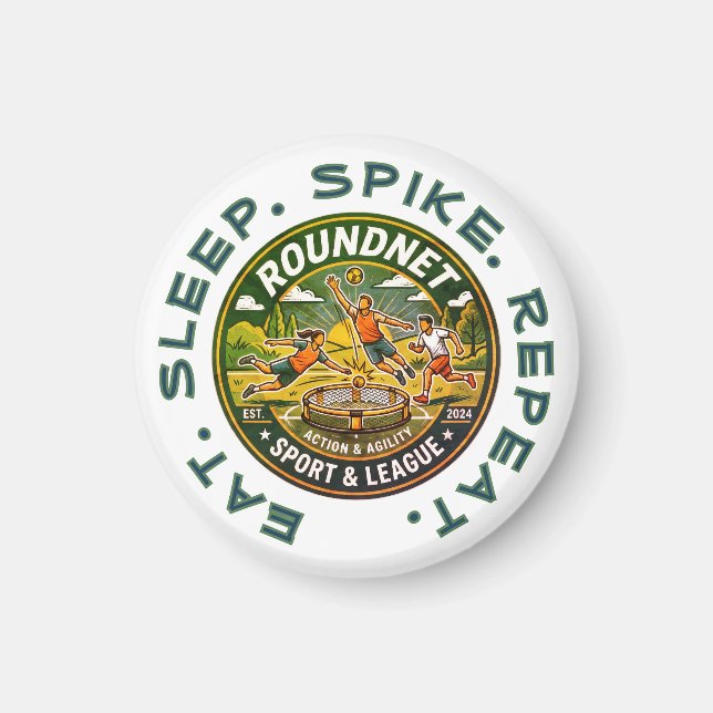 Eat. Sleep. Spike. Repeat. Magnet (Front)