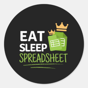 Eat Sleep Spreadsheet Classic Round Sticker