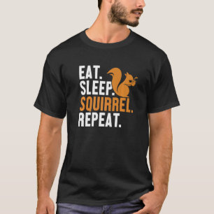 Eat Sleep Squirrel Repeat Fox Eastern Gray Japanes T-Shirt