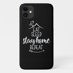Eat Sleep Stay Home Repeat Case-Mate iPhone Case