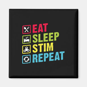 Eat Sleep Stim Repeat Autism Awareness Kids Boys W Magnet