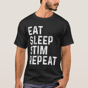 Eat Sleep Stim Repeat Autism Awareness Kids Funny T-Shirt