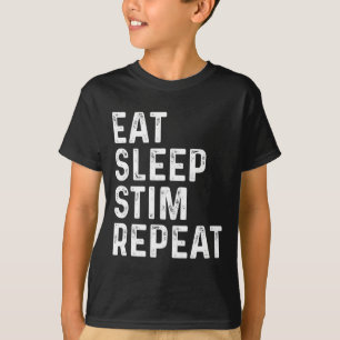 Eat Sleep Stim Repeat Autism Awareness Kids Funny T-Shirt
