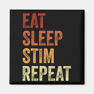 Eat Sleep Stim Repeat Funny Autism Awareness Magnet