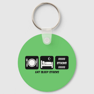eat sleep stocks key ring