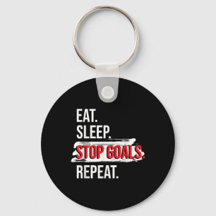 Eat Sleep Stop Goals Repeat - Field Hockey Player Key Ring