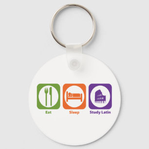 Eat Sleep Study Latin Key Ring
