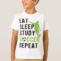 Eat Sleep Study Soccer Repeat Boy Soccer Player