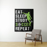 Eat Sleep Study Soccer Repeat Boy Soccer Player