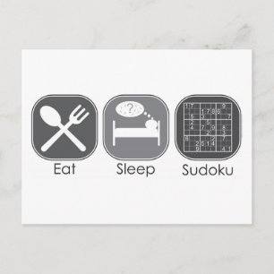 Eat Sleep Sudoku Copy Postcard