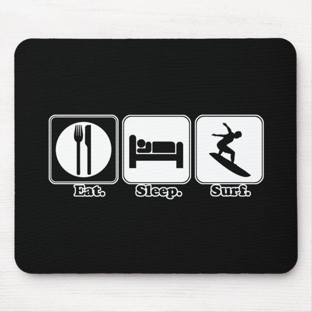 eat sleep surf mouse pad (Front)