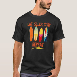 Eat Sleep Surf Repeat Vintage Surfer Retro Surfing T-Shirt