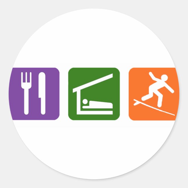 Eat Sleep Surfing Classic Round Sticker (Front)