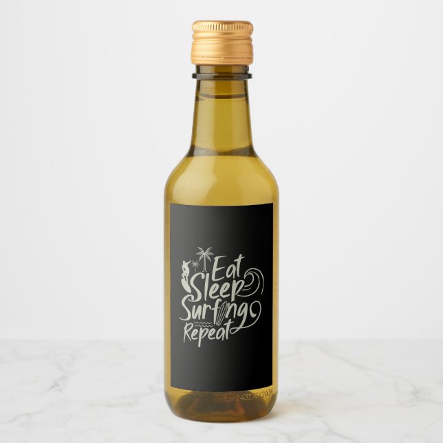 Eat Sleep Surfing Repeat Wine Label (Front)