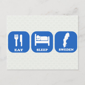 Eat Sleep Sweden Postcard