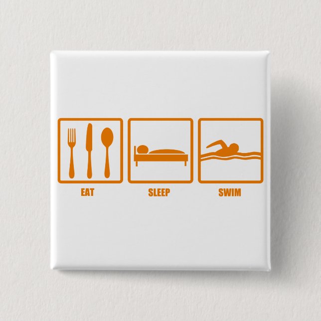 Eat Sleep Swim 15 Cm Square Badge (Front)