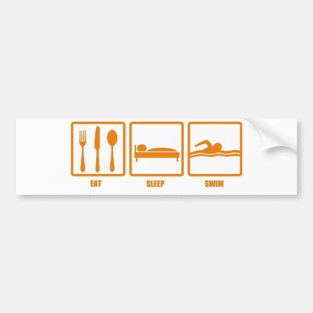 Eat Sleep Swim Bumper Sticker (Front)
