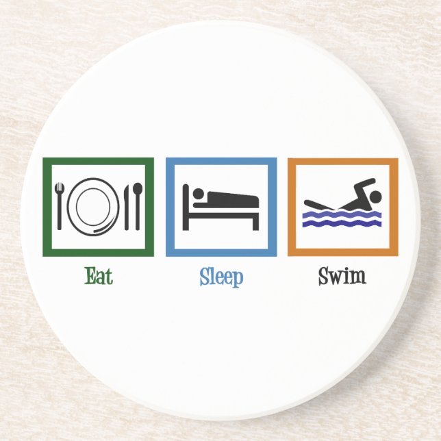 Eat Sleep Swim Coaster (Front)