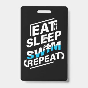 Eat Sleep Swim ID Badge