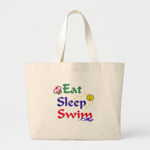 Eat Sleep Swim Large Tote Bag