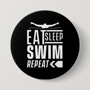 Eat Sleep Swim Repeat 7.5 Cm Round Badge