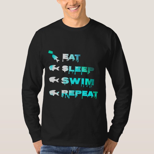 Eat Sleep Swim Repeat Aquarium Fish Tank (Front)