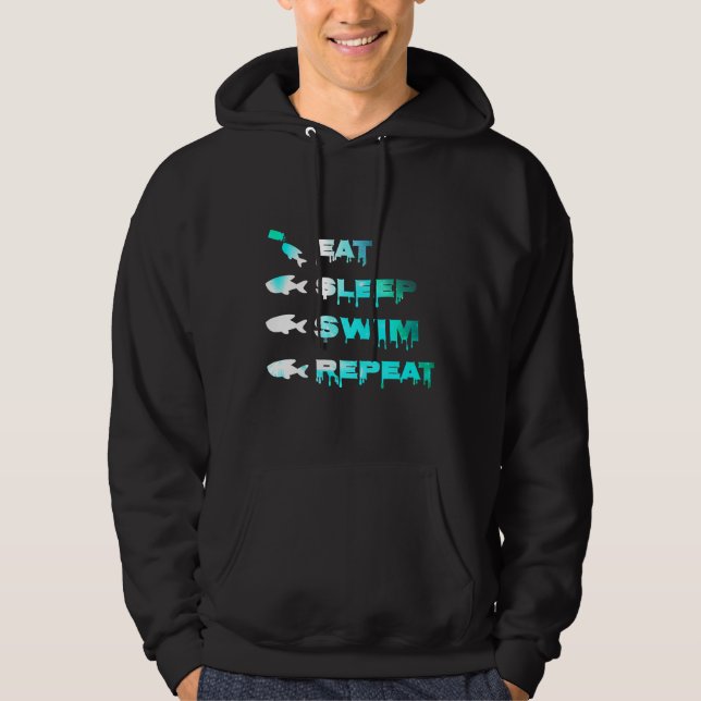 Eat Sleep Swim Repeat Aquarium Fish Tank (Front)