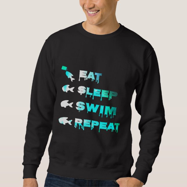 Eat Sleep Swim Repeat Aquarium Fish Tank (Front)
