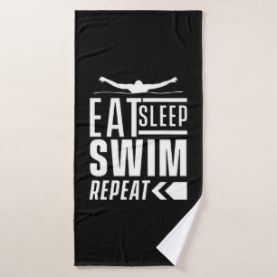 Eat Sleep Swim Repeat Bath Towel