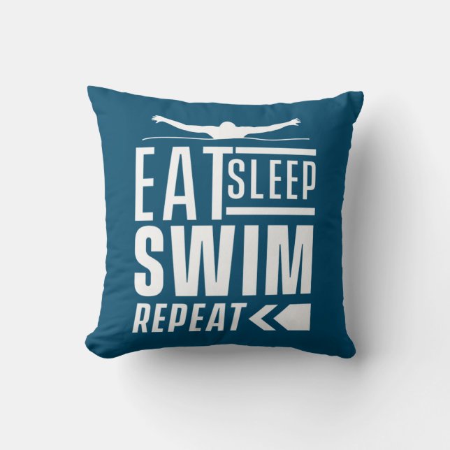 Eat Sleep Swim Repeat Cushion (Front)