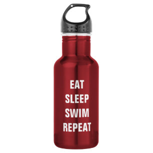 EAT SLEEP SWIM REPEAT custom water bottle