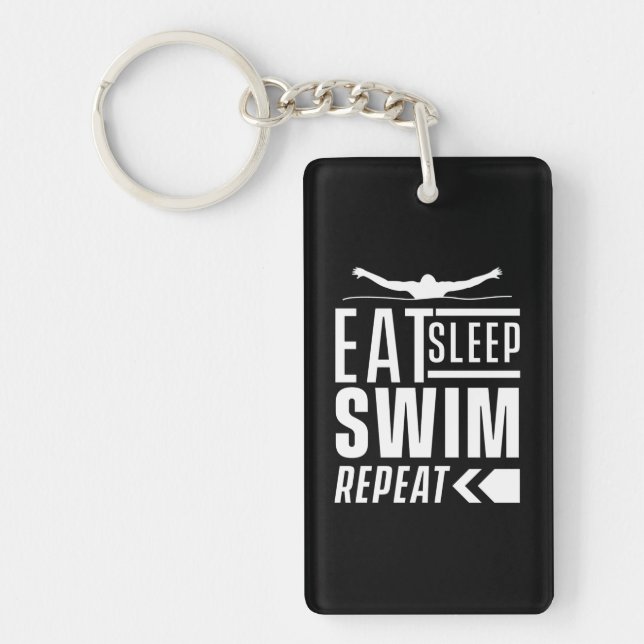 Eat Sleep Swim Repeat Key Ring (Front)