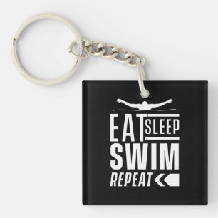 Eat Sleep Swim Repeat Key Ring