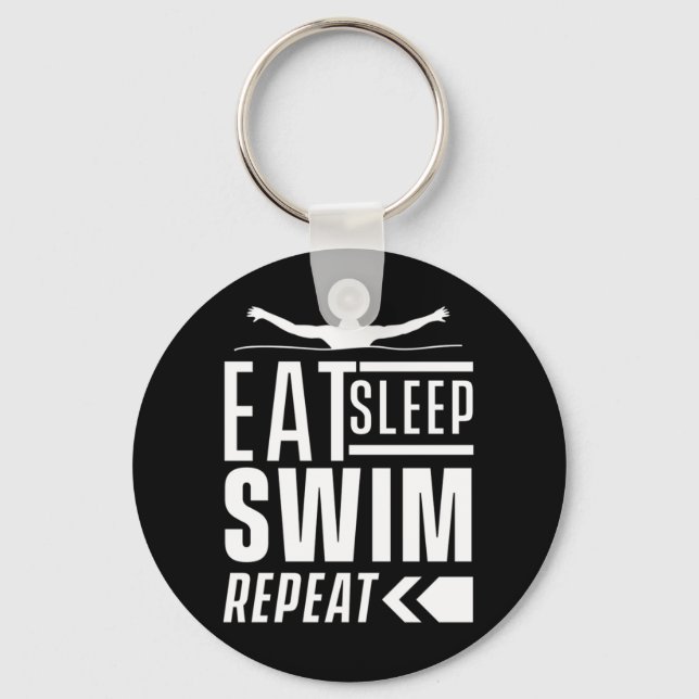 Eat Sleep Swim Repeat Key Ring (Front)